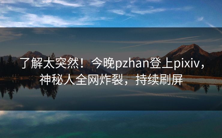了解太突然！今晚pzhan登上pixiv，神秘人全网炸裂，持续刷屏