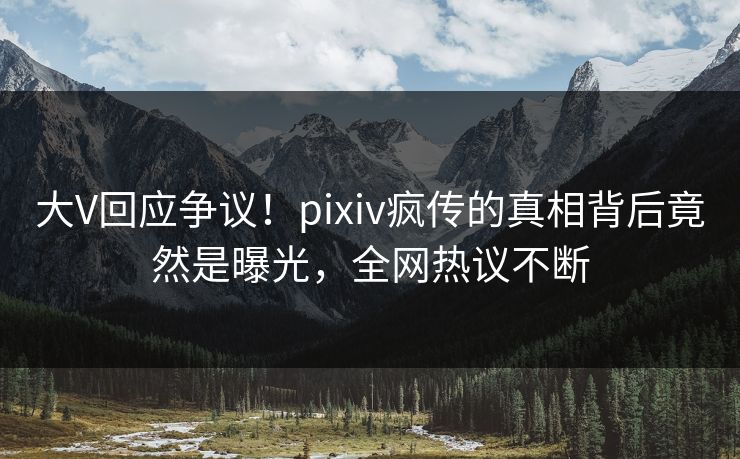 大V回应争议！pixiv疯传的真相背后竟然是曝光，全网热议不断