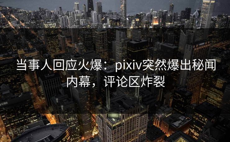 当事人回应火爆：pixiv突然爆出秘闻内幕，评论区炸裂