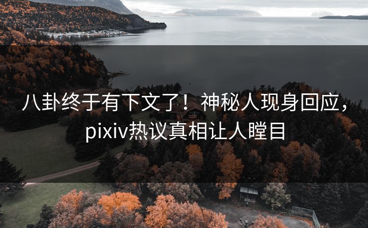 八卦终于有下文了！神秘人现身回应，pixiv热议真相让人瞠目