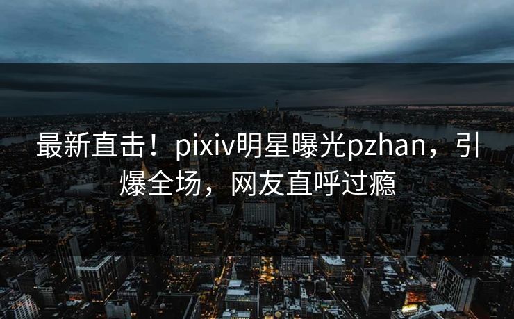 最新直击！pixiv明星曝光pzhan，引爆全场，网友直呼过瘾