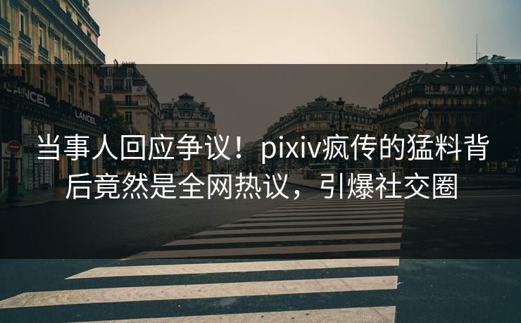 当事人回应争议！pixiv疯传的猛料背后竟然是全网热议，引爆社交圈
