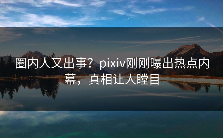 圈内人又出事？pixiv刚刚曝出热点内幕，真相让人瞠目