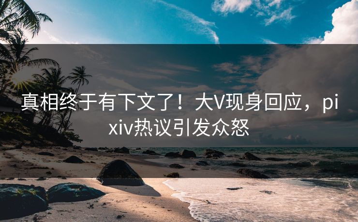 真相终于有下文了！大V现身回应，pixiv热议引发众怒