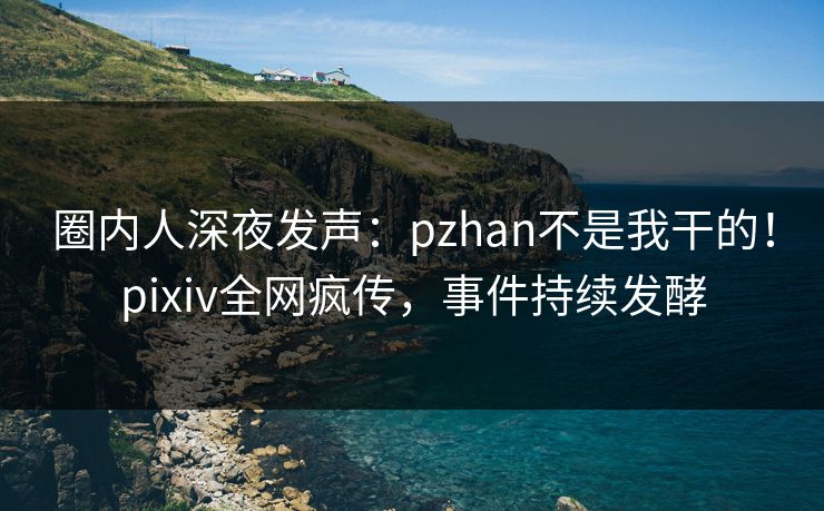 圈内人深夜发声：pzhan不是我干的！pixiv全网疯传，事件持续发酵