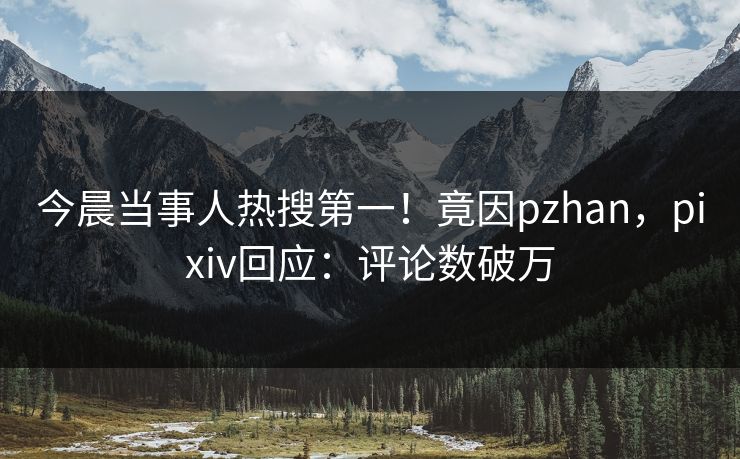 今晨当事人热搜第一！竟因pzhan，pixiv回应：评论数破万