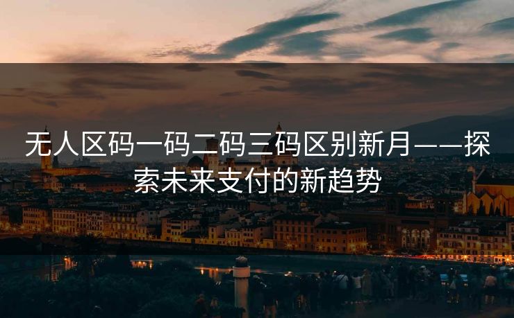无人区码一码二码三码区别新月——探索未来支付的新趋势